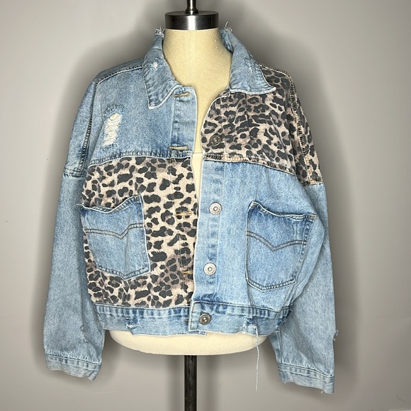 POL Denim & Leopard Jacket - Picture 2 of 6